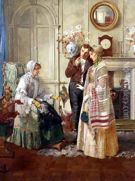 Sweethearts, 1892 Oil Painting - Walter-Dendy Sadler