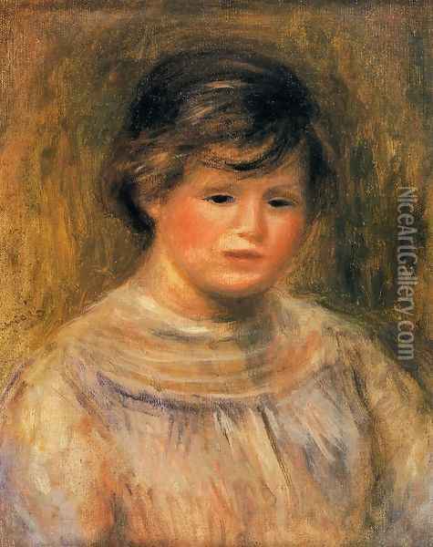 Head of a Woman 6 Oil Painting - Pierre Auguste Renoir