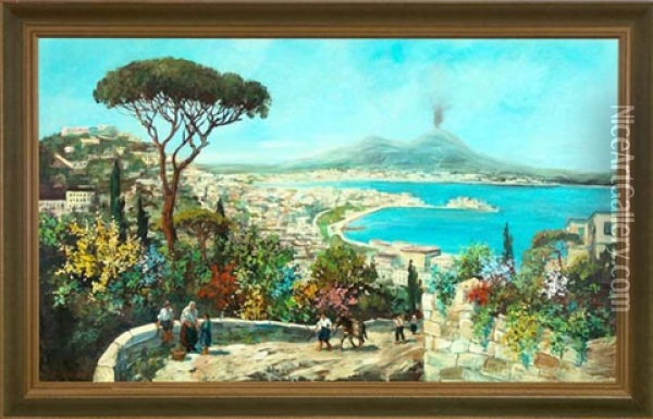 Panoramic View Of The Bay Of Naples, Italy Oil Painting - Frank Henry Shapleigh