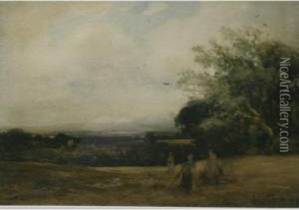 A Hertfordshire Landscape Oil Painting - John Jefferson Reid