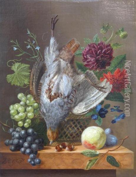 Stilleven Met Wild En Fruit - Nature Morte Au Gibier Et Auxfruits Oil Painting - Hendrik Reekers