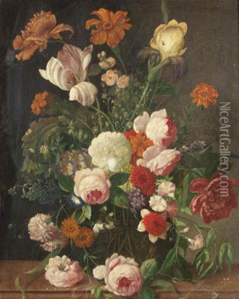 Roses Oil Painting - Jan Van Huysum