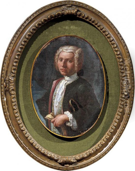 Ritratto Di Aristocratico Oil Painting - Giuseppe Bonito