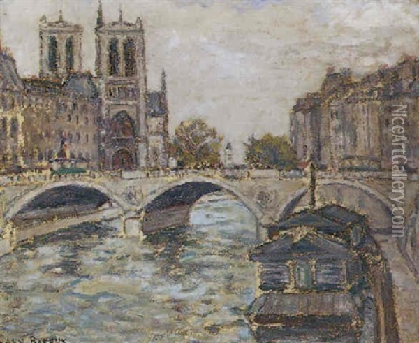 Notre Dame De Paris Oil Painting - Adolphe Clary-Baroux