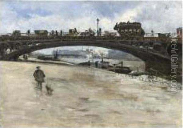 Le Pont Du Carrousel, Paris Oil Painting - Siebe Johannes ten Cate