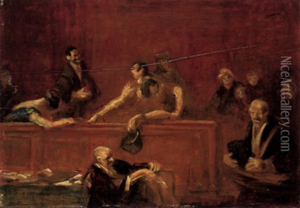 Scene D'audience Oil Painting - Jean-Louis Forain