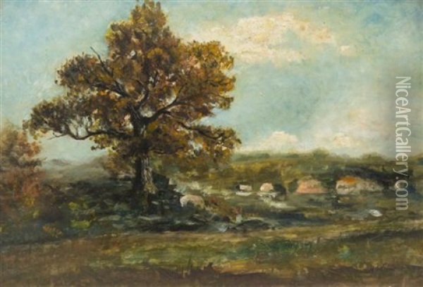 Farmland Landscape Oil Painting - Henry Ward Ranger