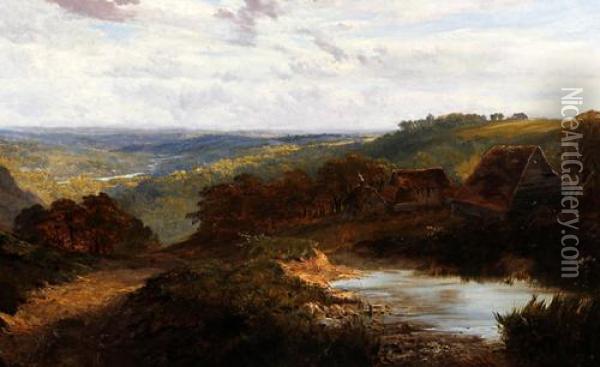 Extensive South Country Landscape Oil Painting - George Vicat Cole