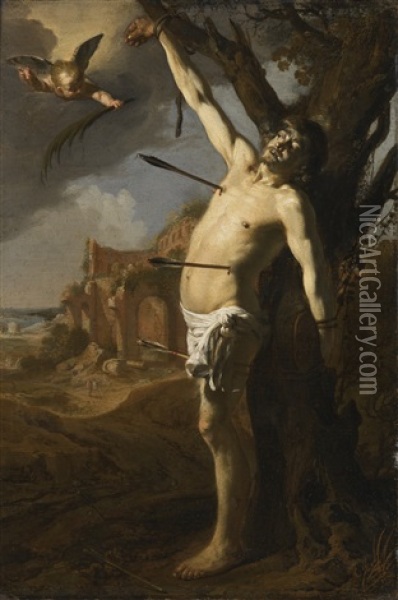 The Martyrdom Of Saint Sebastian Oil Painting - David Colyns