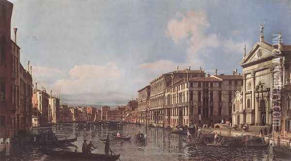 View of the Grand Canal at San Stae Oil Painting - Bernardo Bellotto