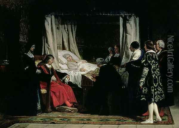 The Testament of Queen Isabella the Catholic 1451-1504 1864 Oil Painting - Eduardo Rosales