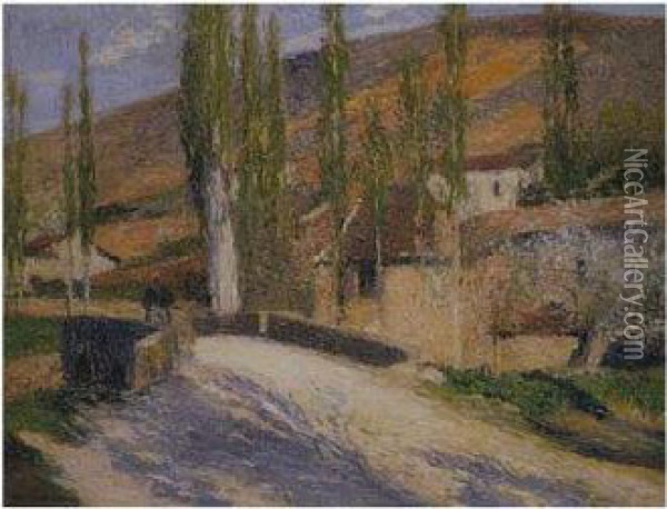 Sortie De La Bastide Du Vert Par Le Pont Oil Painting - Henri Martin