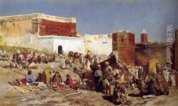 Moroccan Market Oil Painting - Edwin Lord Weeks