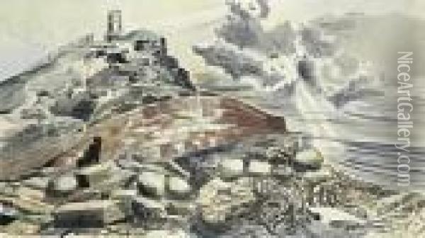 You Can Be Sure Of Shell - Kimmeridge Folly, Dorset Oil Painting - Paul Nash