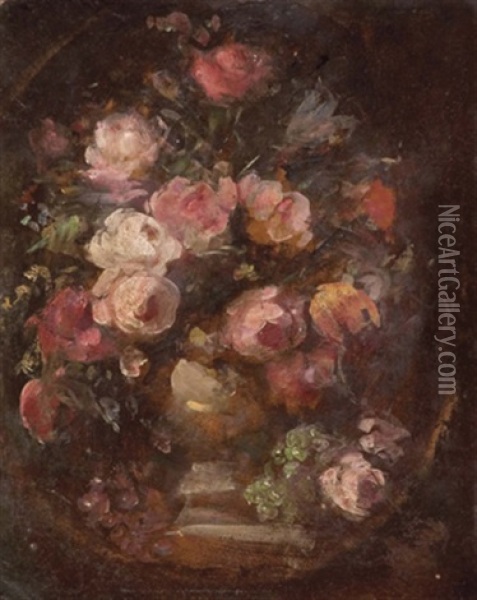 Rosen In Vase Oil Painting - Otto Maria Porsche