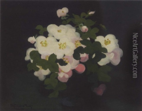 Wild Roses Oil Painting - Stuart James Park