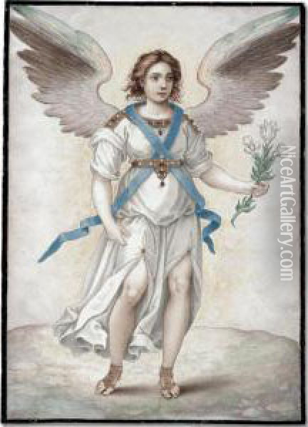 The Archangel Gabriel Oil Painting - Mariotti, Giovanni Battista