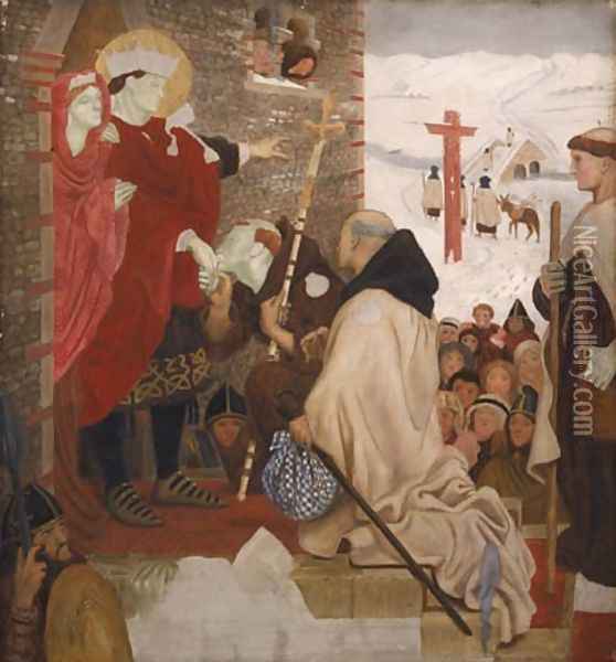 St Oswald and St Aidan Oil Painting - Ford Madox Brown