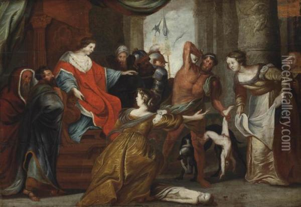 The Judgement Of Solomon Oil Painting - Willem Van Herp