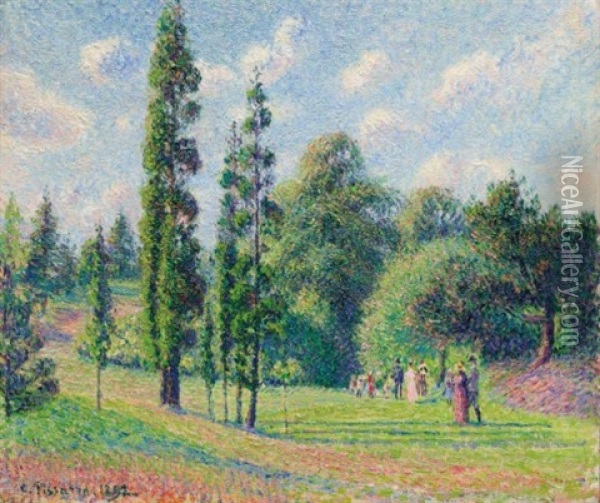 Jardin De Kew, Londres, Pres D'un Etang Oil Painting - Camille Pissarro