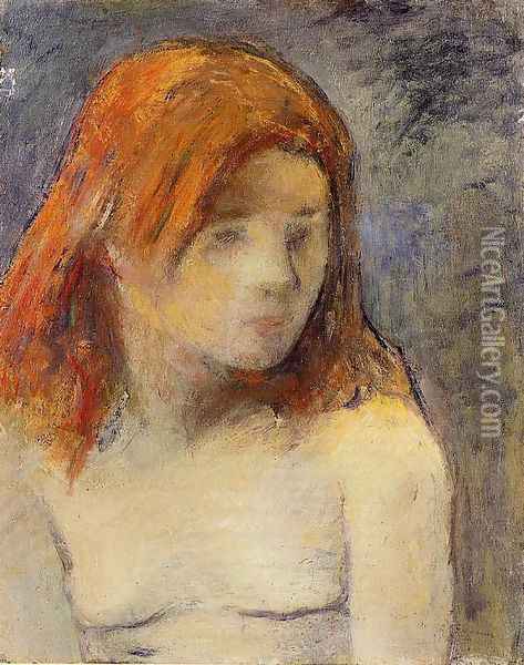 Bust Of A Nude Girl Oil Painting - Paul Gauguin