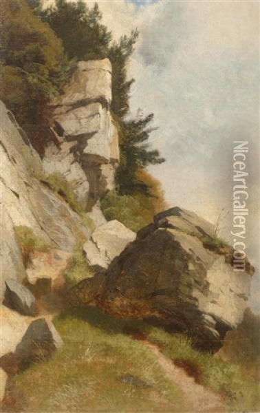 Felsenlandschaft Oil Painting - Alexandre Calame