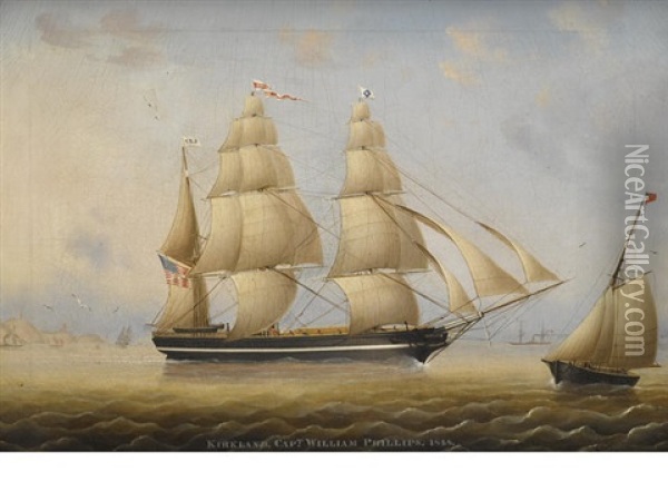 The Ship Kirkland In The Approaches To Bremerhaven Oil Painting - Carl Justus Harmen Fedeler