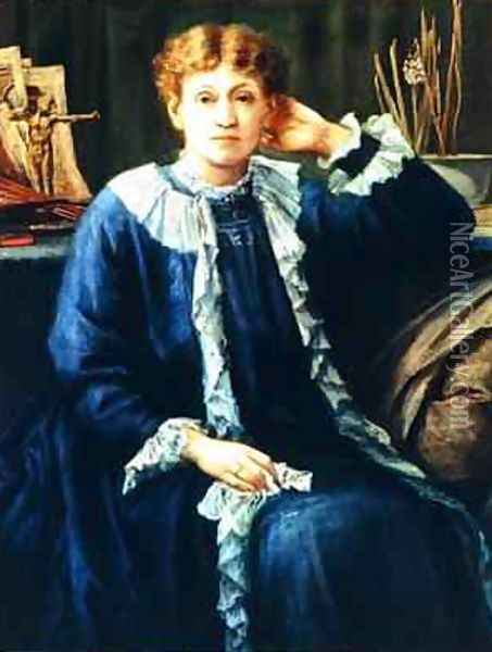 Portrait of Emilie Barrington late 1880s Oil Painting - J. H. Gibbons