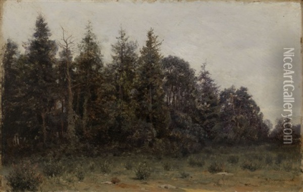 Forest Edge Oil Painting - Illarion Mikhailovch Pryanishnikov
