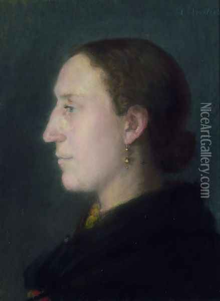 Portrait of Christine (Jørgensen) Thagaard (1863-1935) Oil Painting - Anna Ancher