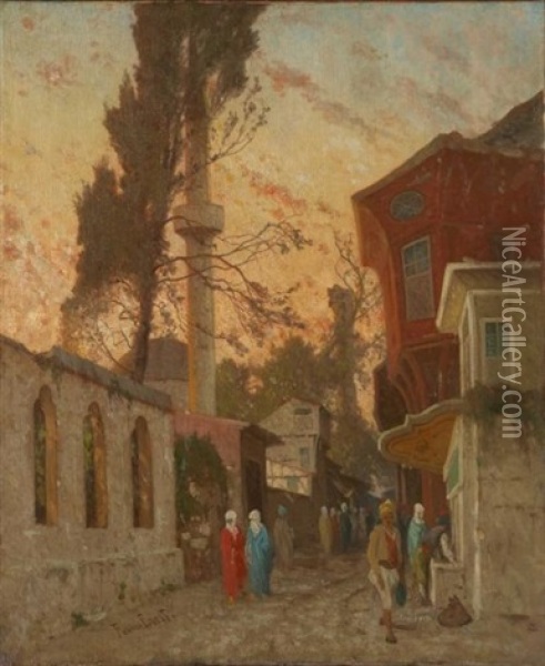 Fontaine, Vieux Constantinople Oil Painting - Germain Fabius Brest