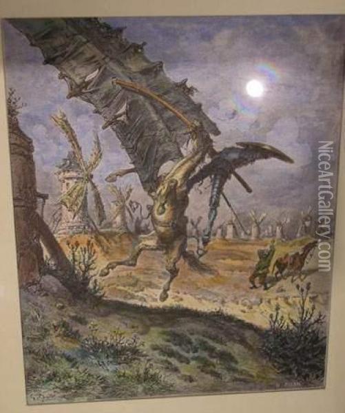 Don Quichotte Oil Painting - Gustave Dore