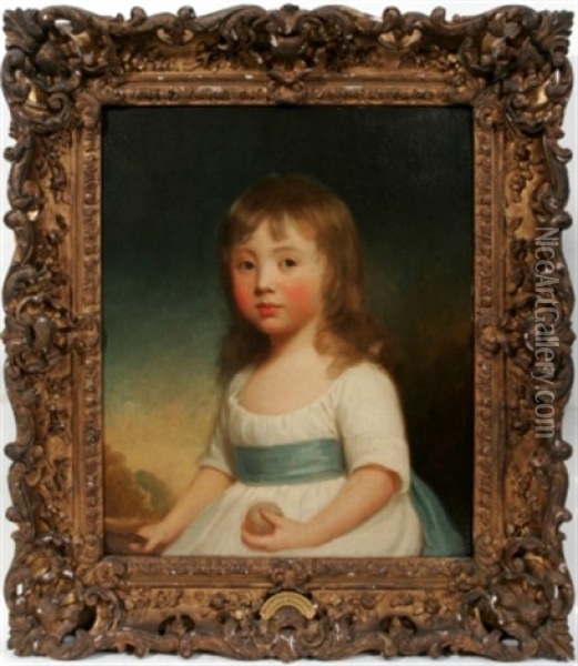 Portrait Of Young Richard Torin Kindersley Oil Painting - George Romney
