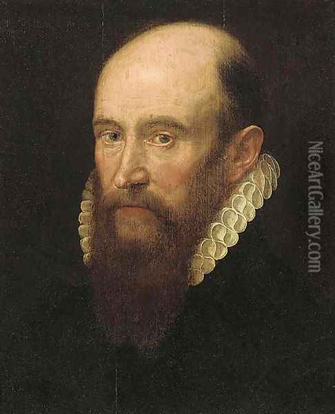 Portrait of a gentleman, small bust-length, with a beard and in a white ruff Oil Painting - Frans, the Elder Pourbus