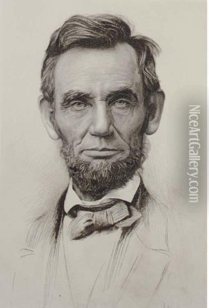Portrait Of Lincoln Oil Painting - Otto J. Schneider