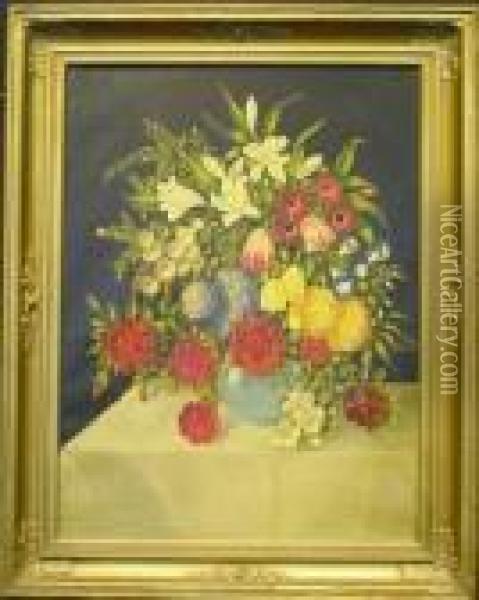 Floral Still Life Oil Painting - Adelheid Dietrich