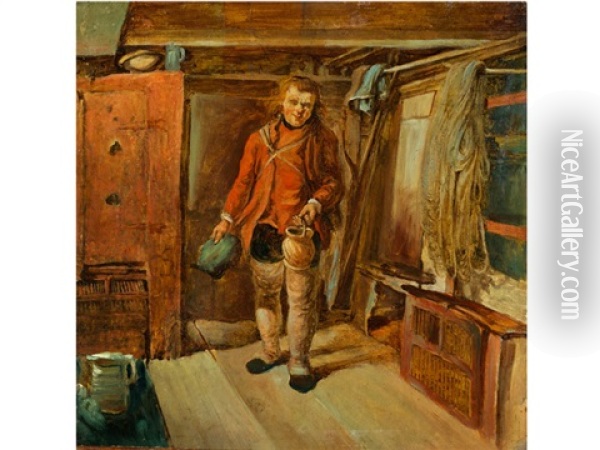 Blasl Von Freimann In Der Fischerstube Oil Painting - Georg Maximilian Johann Von Dillis