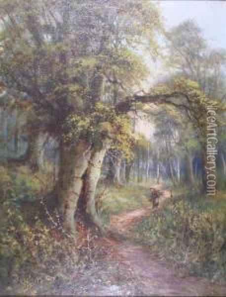 Hayes Wood, Kent Oil Painting - Frank Hider