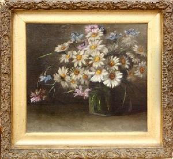 Still Life With Daisies Oil Painting - Edith White