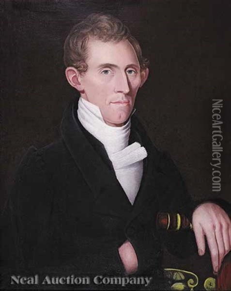 Portrait Of Samuel Deuel Oil Painting - Ammi Phillips