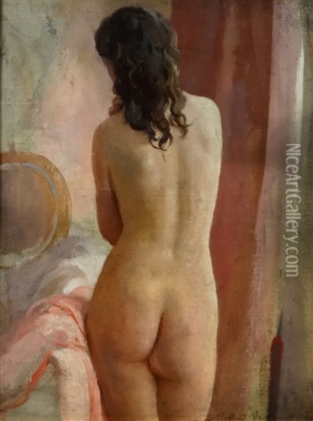 Nude Seen From The Back Oil Painting - Nicolae Vermont