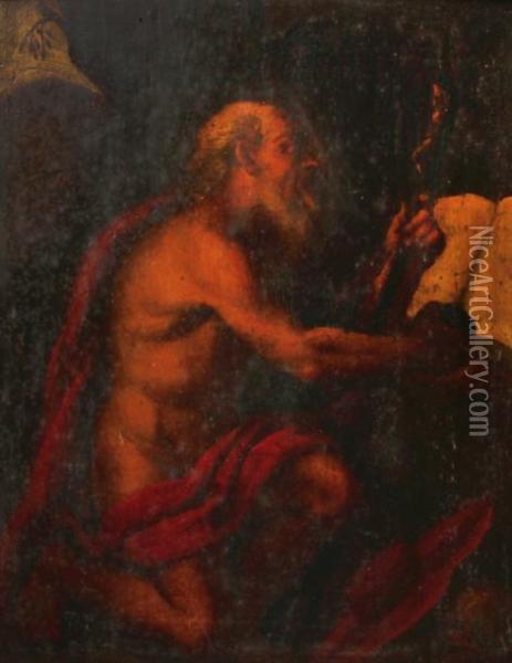 Saint Jerome Oil Painting - Cristoforo Pomarancio (Roncalli)