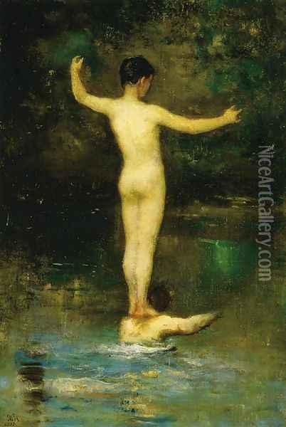 The Bathers Oil Painting - William Morris Hunt