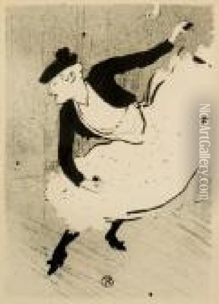 Edmee Lescot; Une Spectatrice Oil Painting - Henri De Toulouse-Lautrec