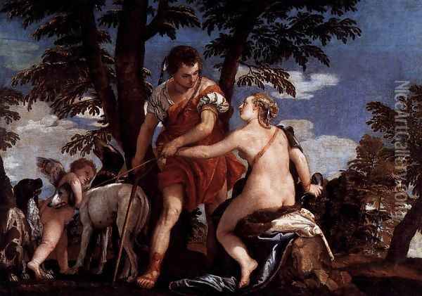 Venus and Adonis Oil Painting - Paolo Veronese (Caliari)