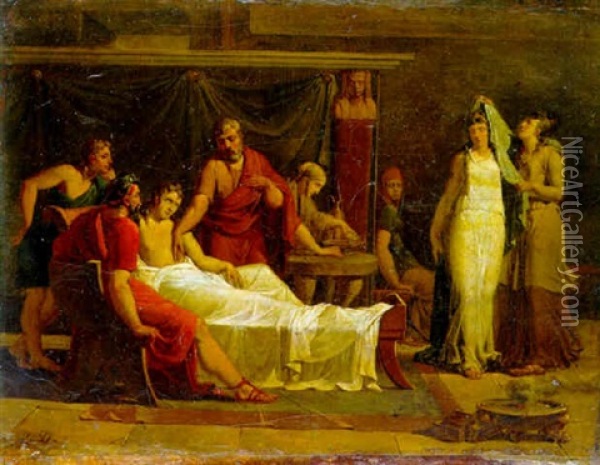 Antiochus And Stratonice Oil Painting - Martin Droelling