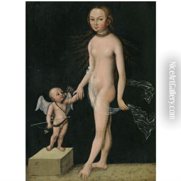 Venus And Cupid Oil Painting - Lucas Cranach the Elder