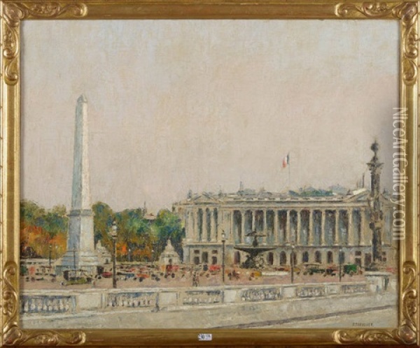 Place De La Concorde A Paris Oil Painting - Pierre Thevenet