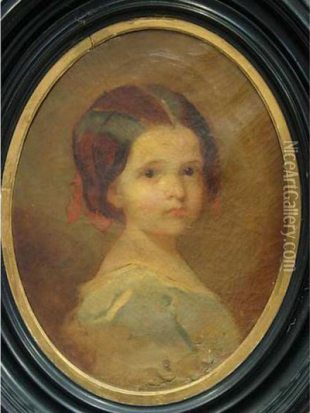 Portrait D Enfant Oil Painting - Isidore Alexandre Augustin Pils
