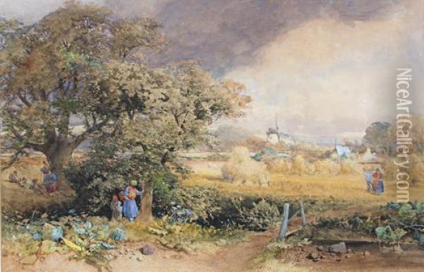 Harvest Scene Oil Painting - William Hull